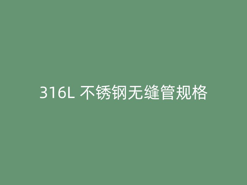 316L 不锈钢无缝管规格