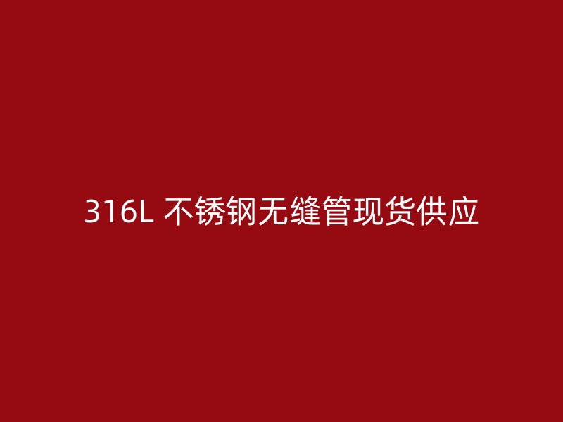 316L 不锈钢无缝管现货供应